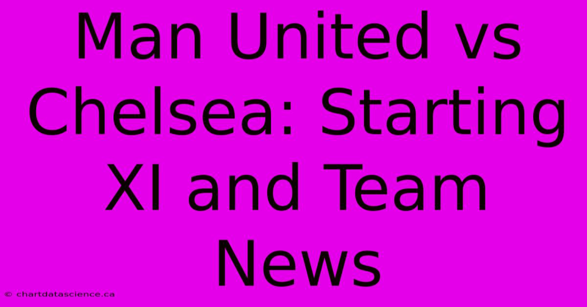 Man United Vs Chelsea: Starting XI And Team News