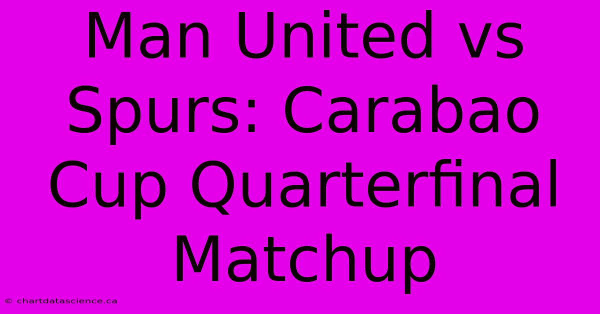 Man United Vs Spurs: Carabao Cup Quarterfinal Matchup