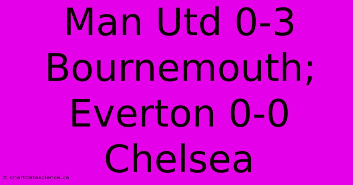 Man Utd 0-3 Bournemouth; Everton 0-0 Chelsea