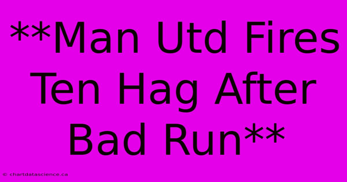 **Man Utd Fires Ten Hag After Bad Run** 