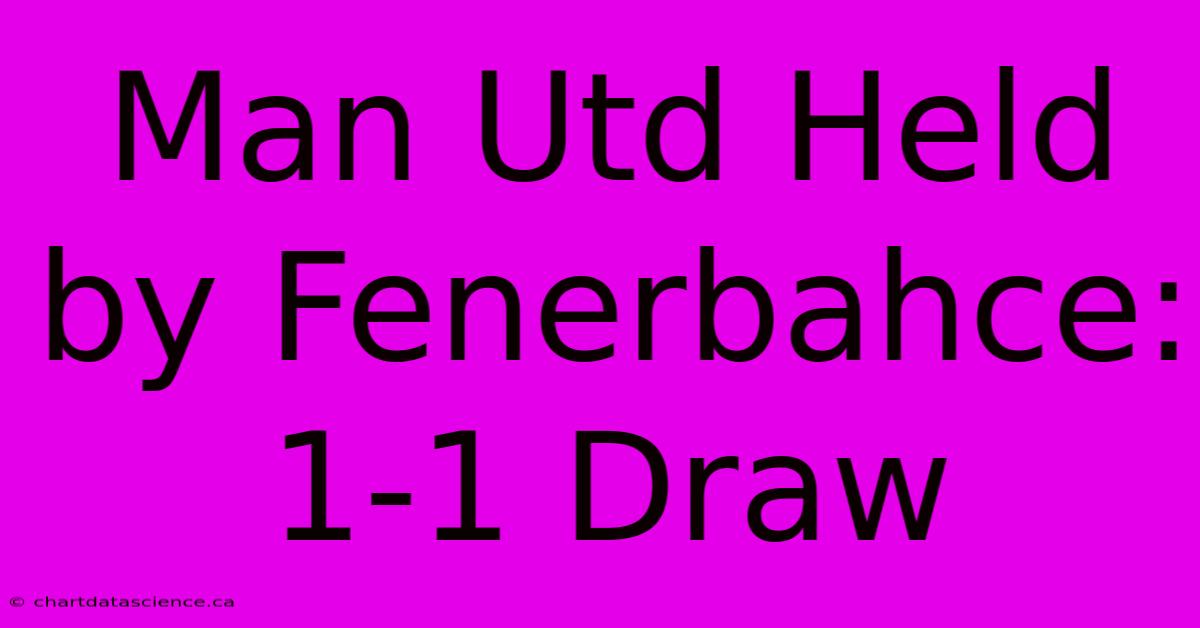 Man Utd Held By Fenerbahce: 1-1 Draw