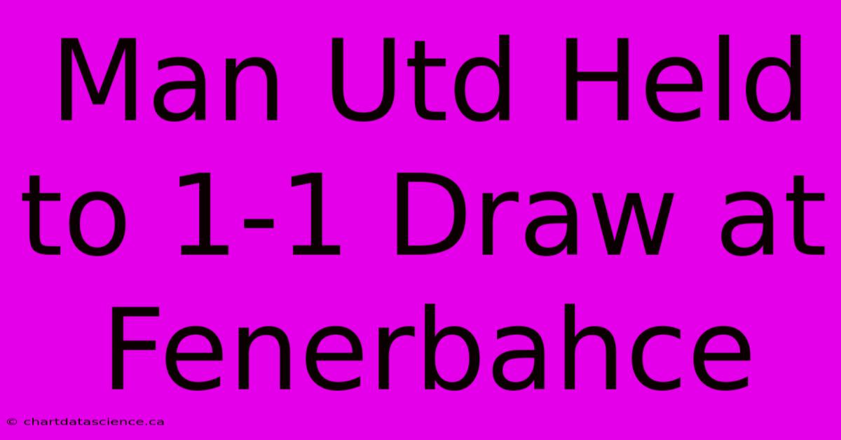 Man Utd Held To 1-1 Draw At Fenerbahce