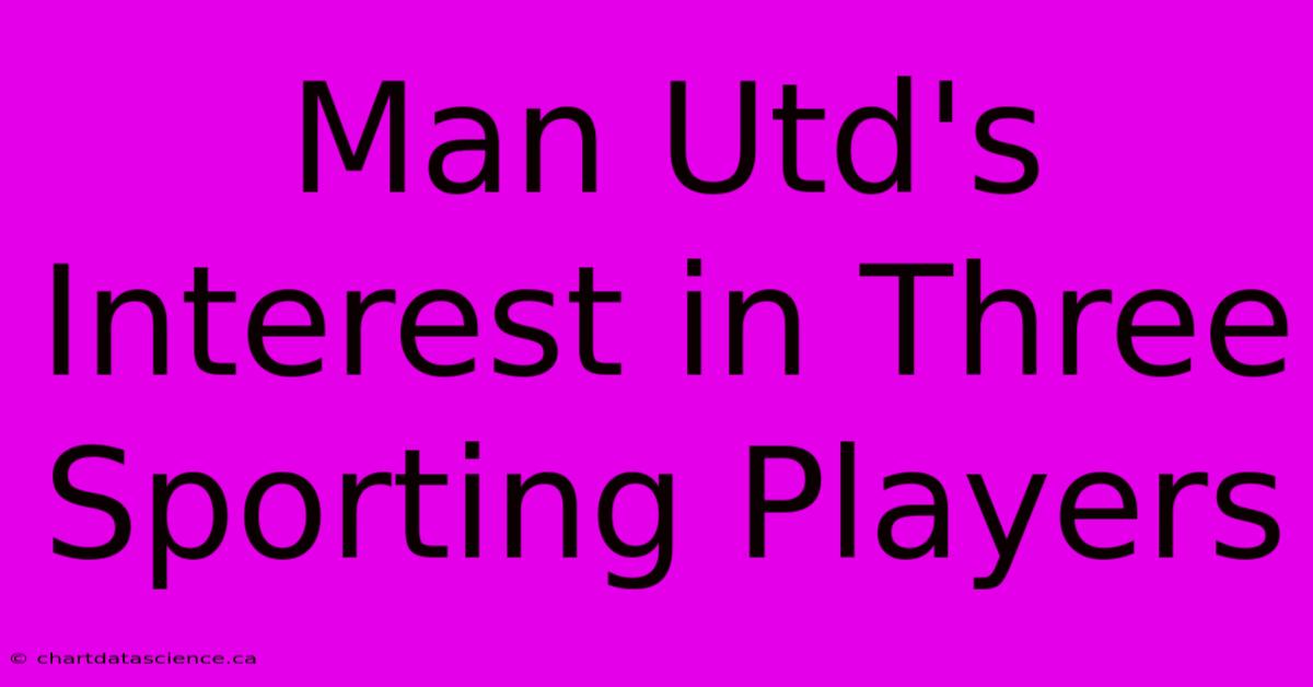 Man Utd's Interest In Three Sporting Players