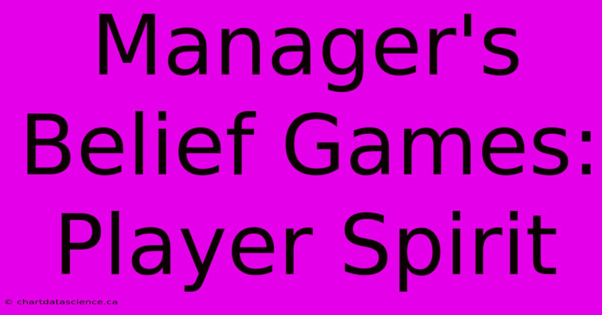 Manager's Belief Games: Player Spirit