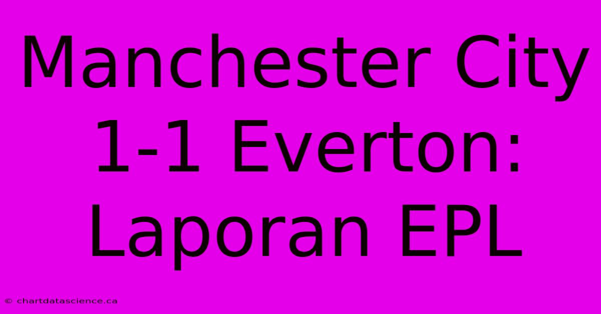 Manchester City 1-1 Everton: Laporan EPL