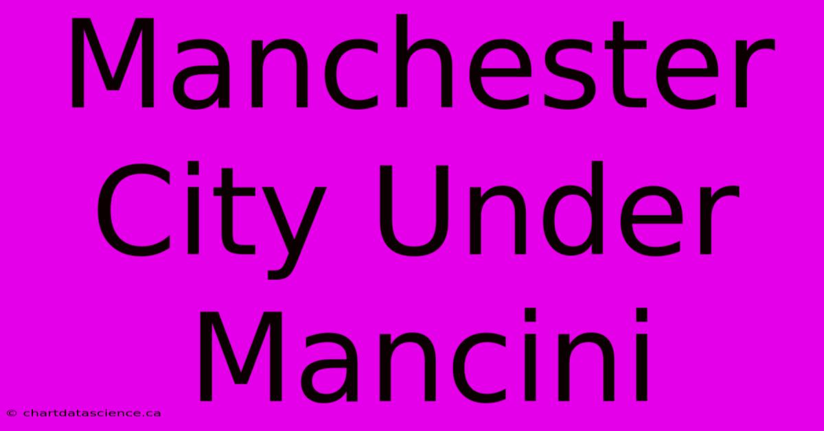 Manchester City Under Mancini