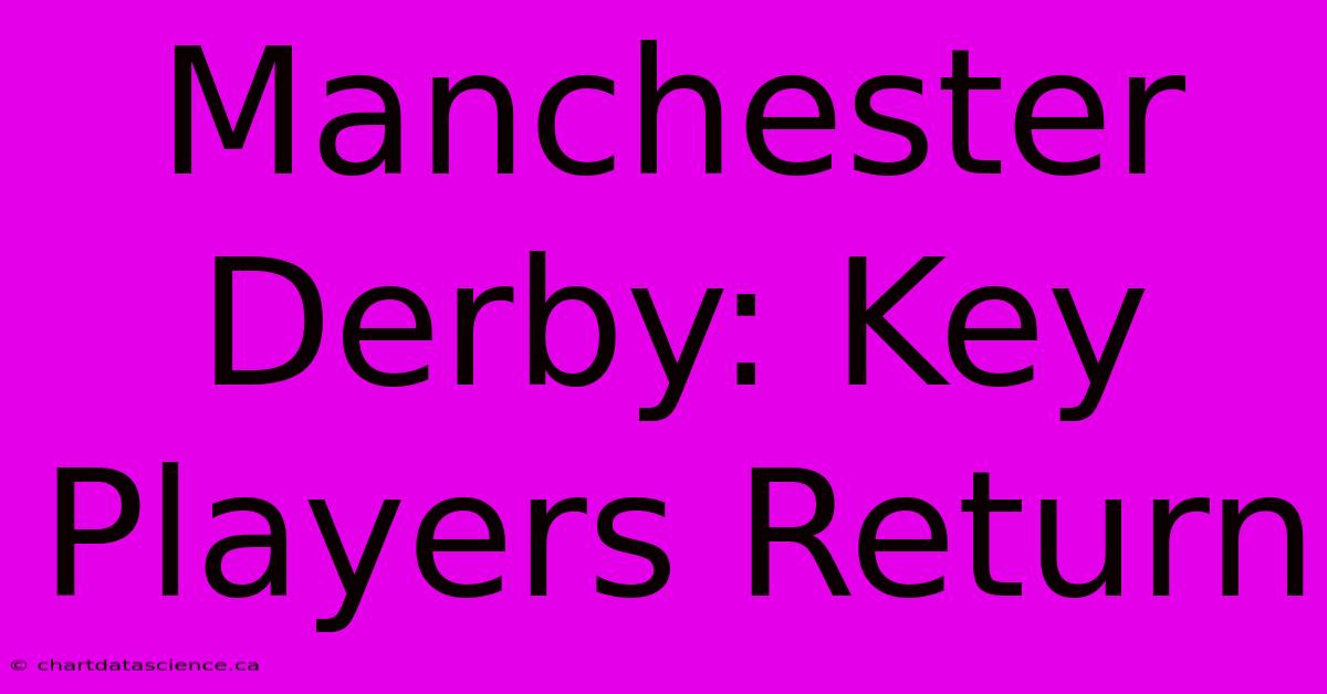 Manchester Derby: Key Players Return