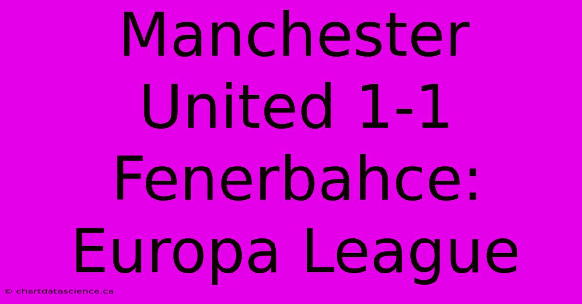 Manchester United 1-1 Fenerbahce: Europa League