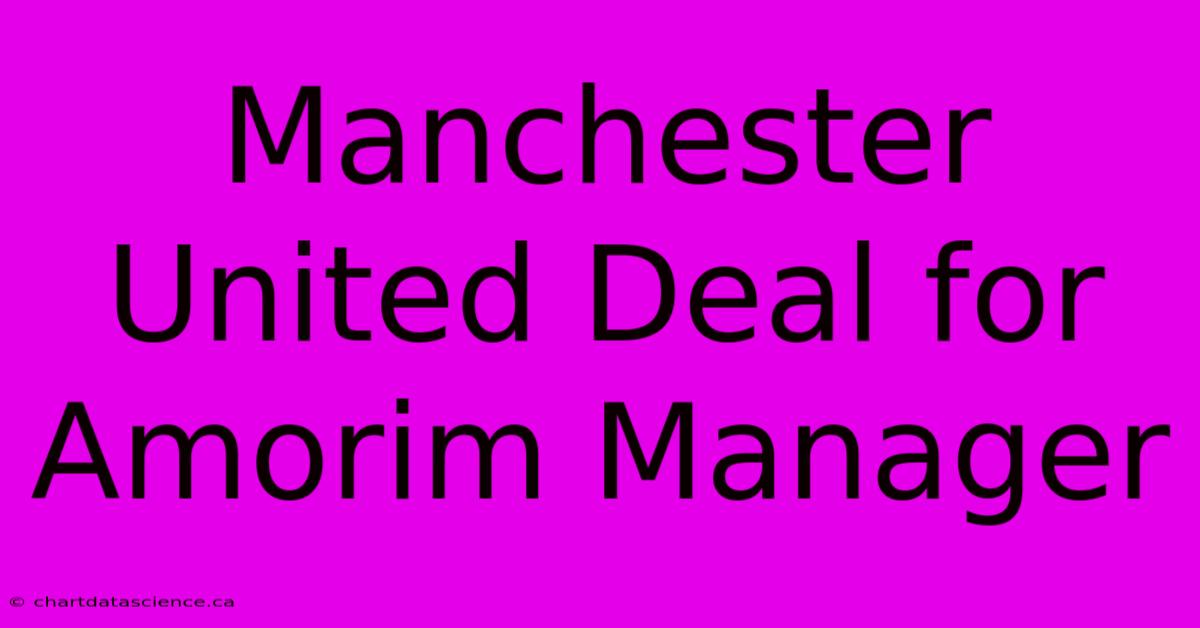 Manchester United Deal For Amorim Manager