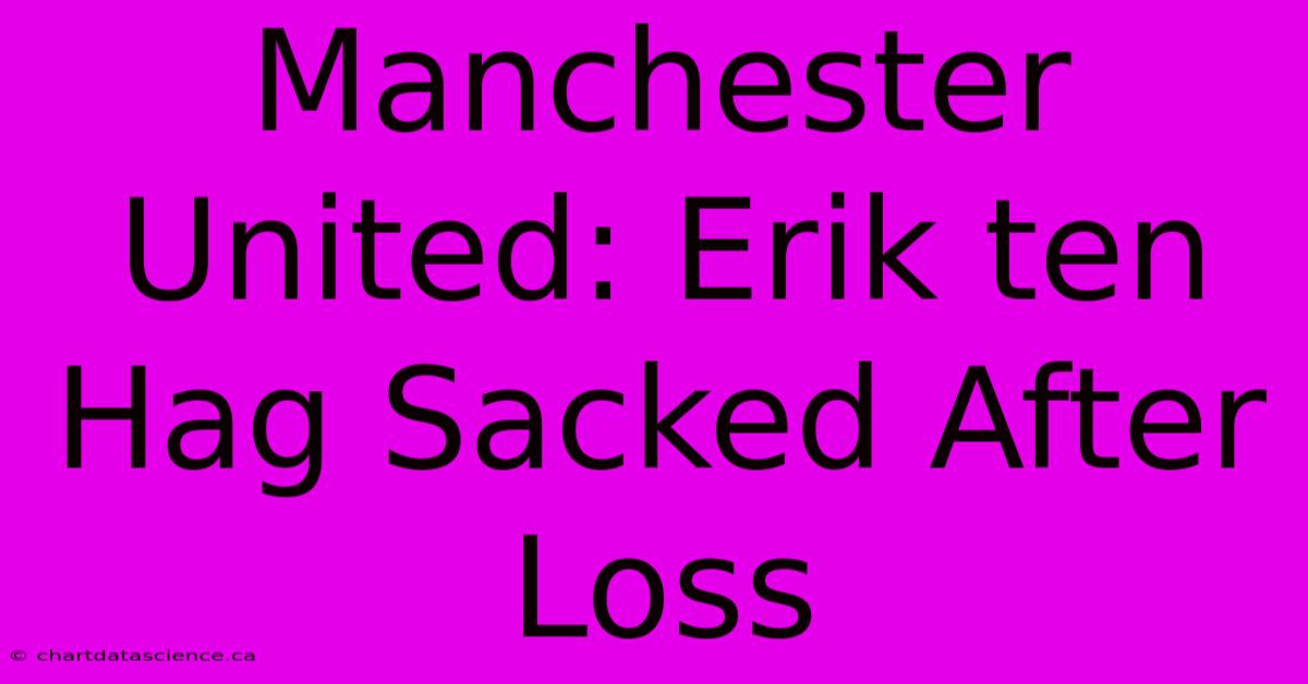 Manchester United: Erik Ten Hag Sacked After Loss