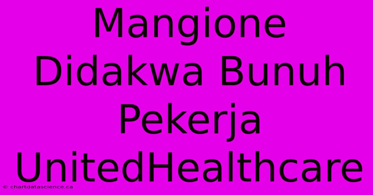 Mangione Didakwa Bunuh Pekerja UnitedHealthcare