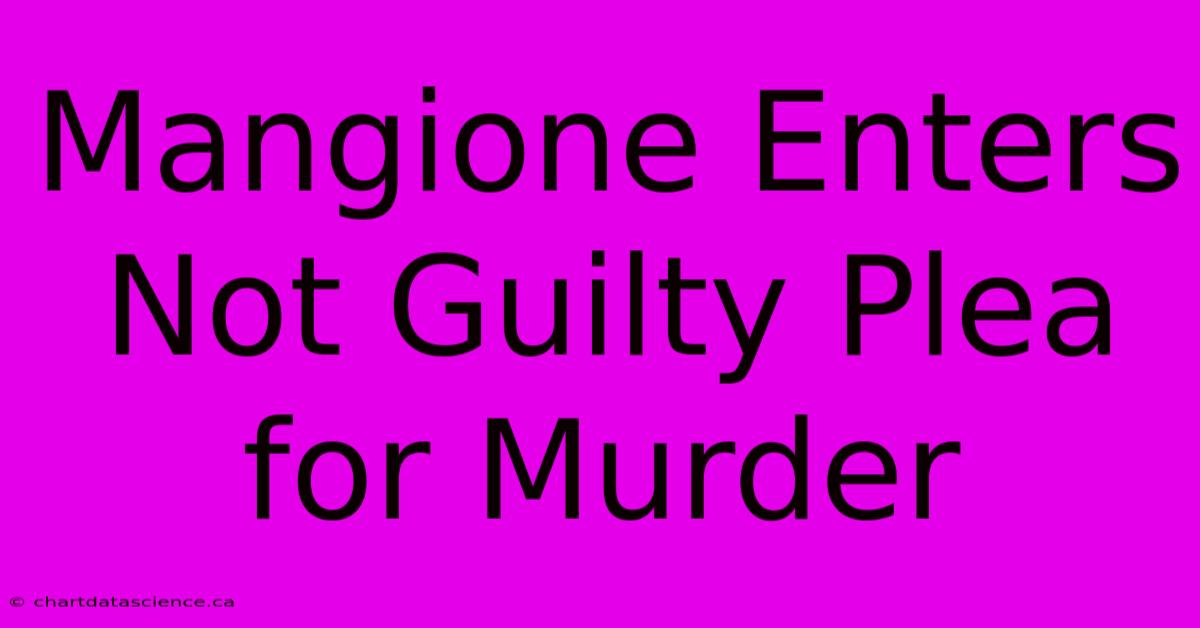 Mangione Enters Not Guilty Plea For Murder