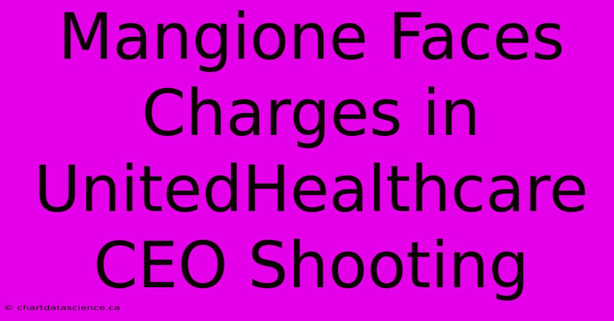 Mangione Faces Charges In UnitedHealthcare CEO Shooting