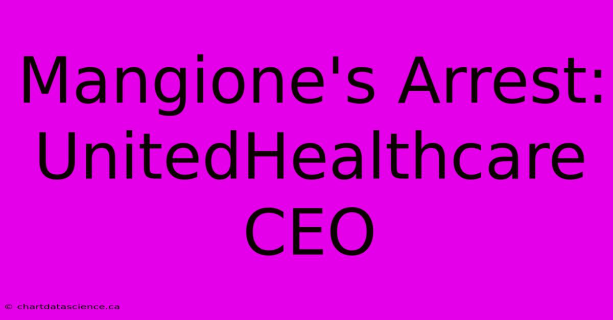 Mangione's Arrest: UnitedHealthcare CEO