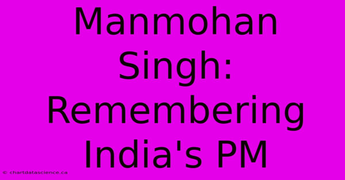 Manmohan Singh: Remembering India's PM