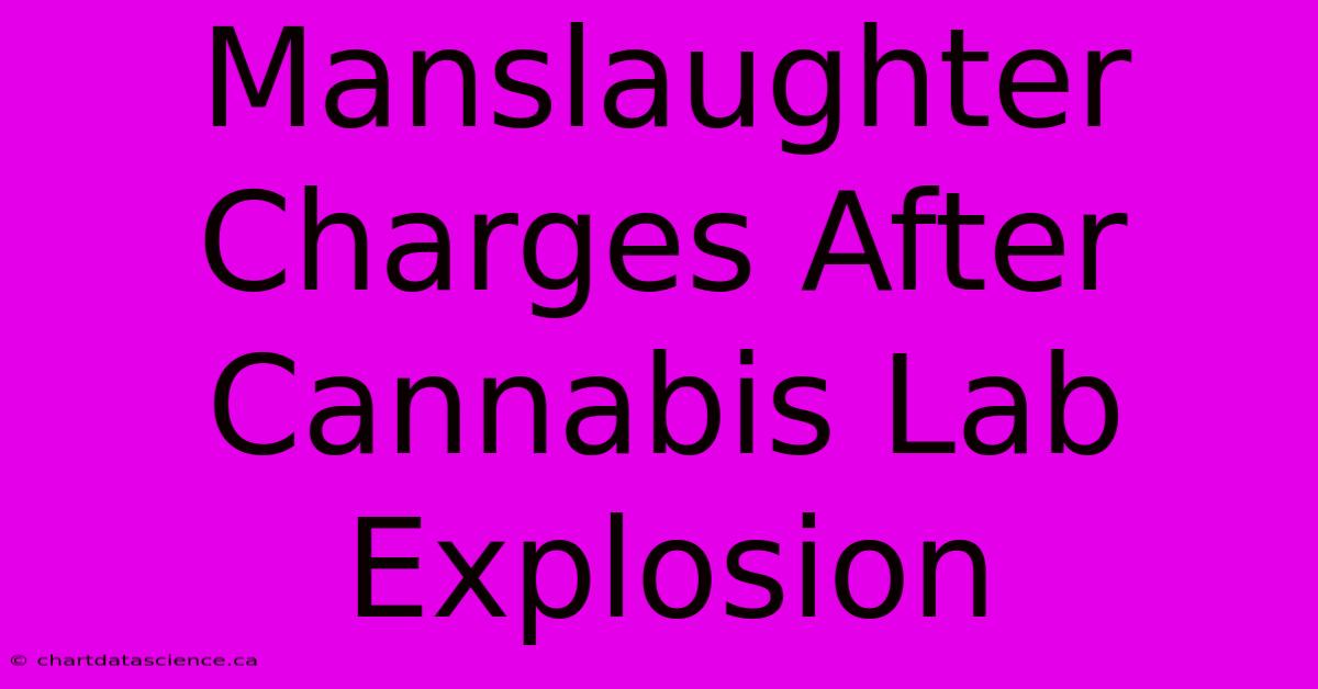 Manslaughter Charges After Cannabis Lab Explosion