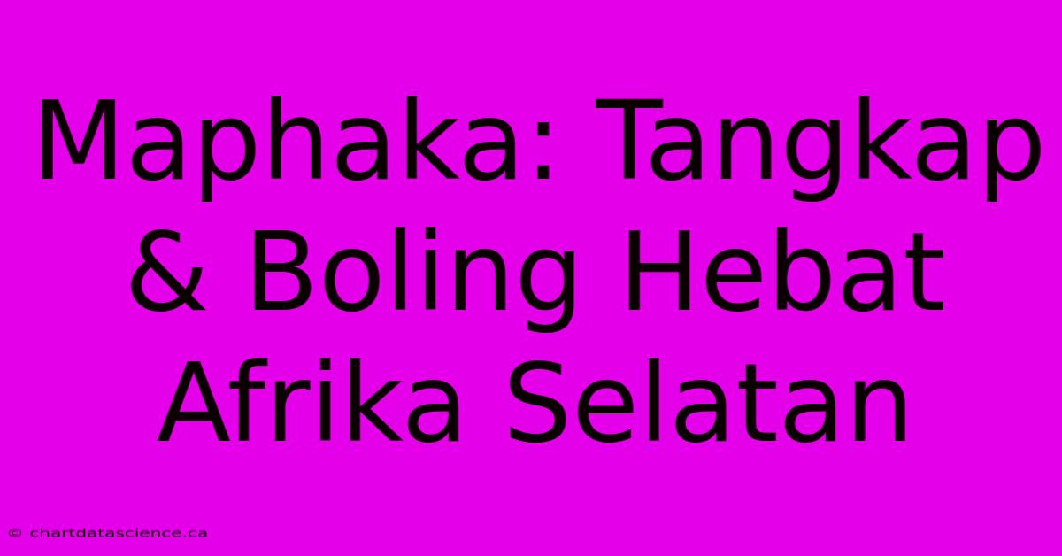 Maphaka: Tangkap & Boling Hebat Afrika Selatan