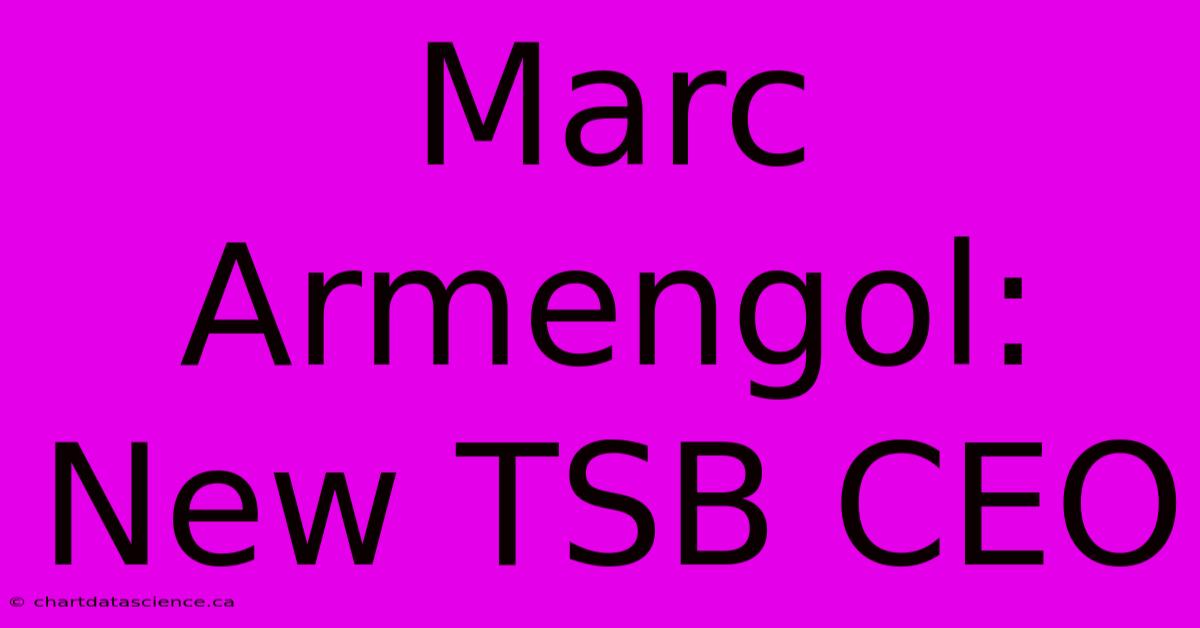 Marc Armengol: New TSB CEO