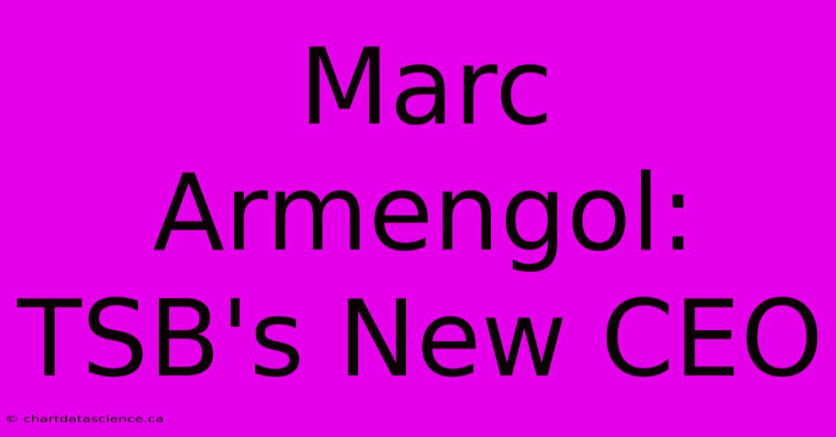 Marc Armengol: TSB's New CEO