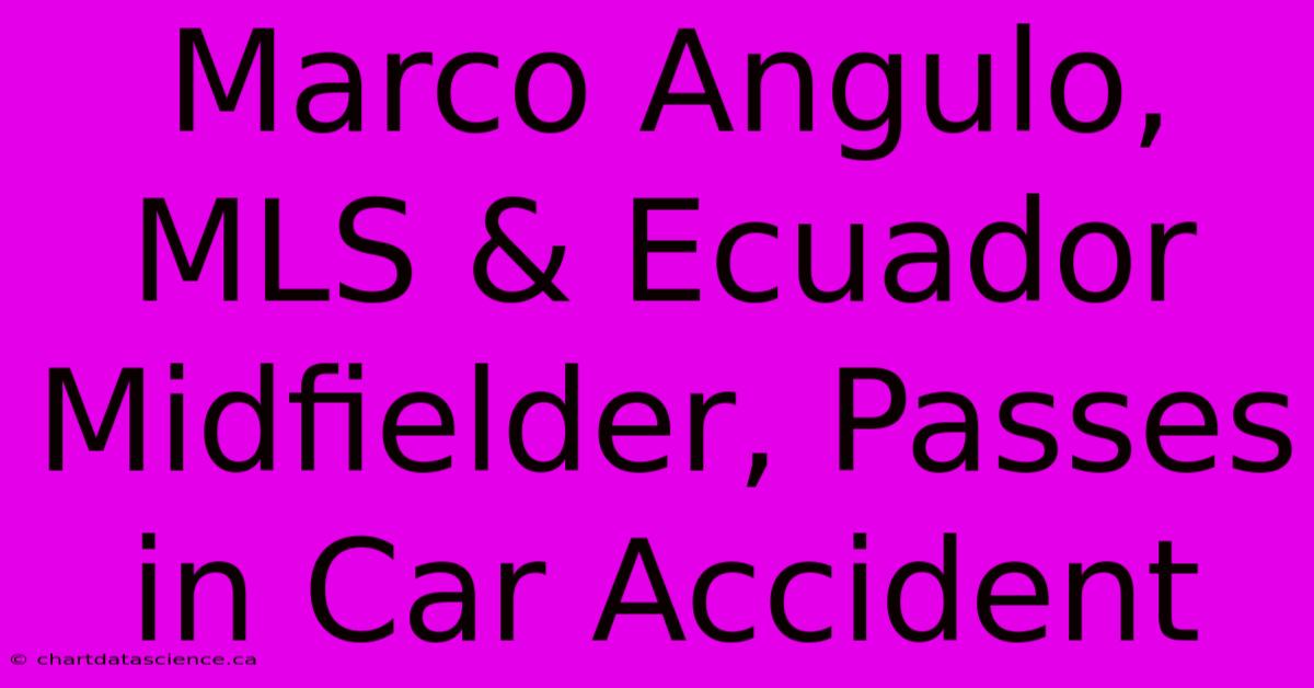 Marco Angulo, MLS & Ecuador Midfielder, Passes In Car Accident 