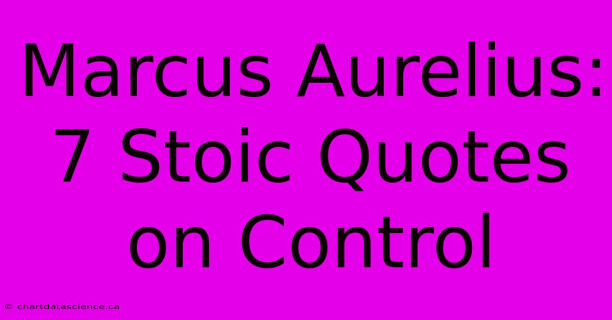 Marcus Aurelius: 7 Stoic Quotes On Control 