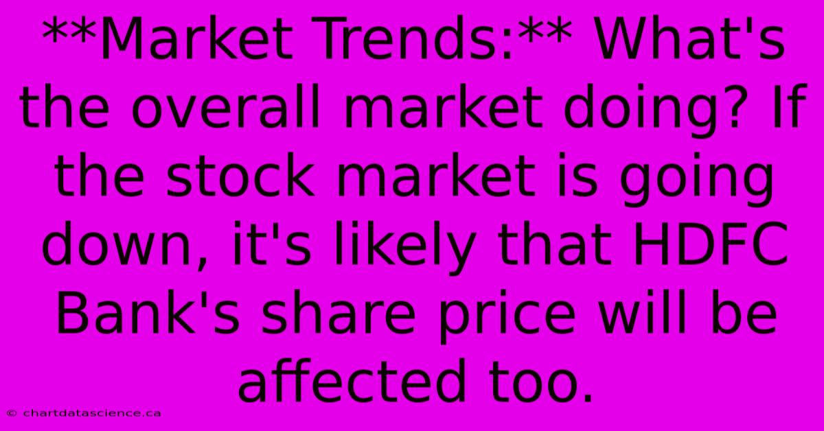 **Market Trends:** What's The Overall Market Doing? If The Stock Market Is Going Down, It's Likely That HDFC Bank's Share Price Will Be Affected Too. 