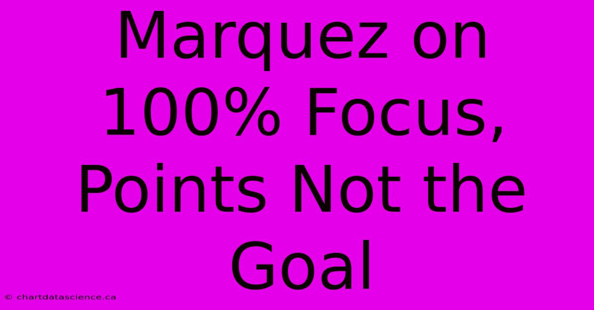 Marquez On 100% Focus, Points Not The Goal