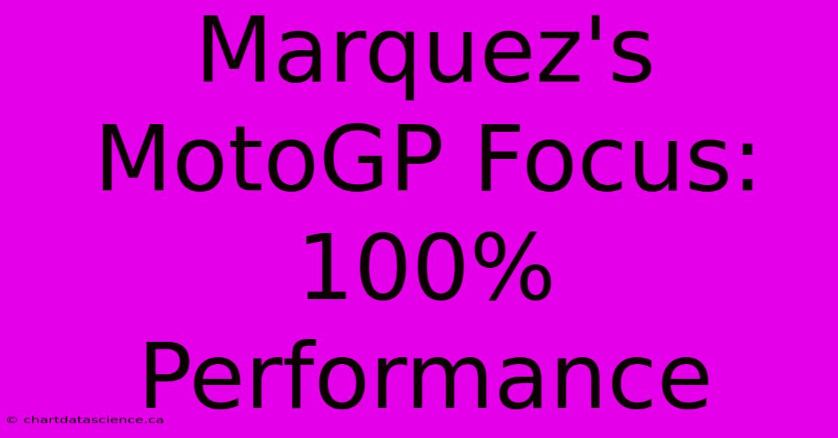 Marquez's MotoGP Focus: 100% Performance