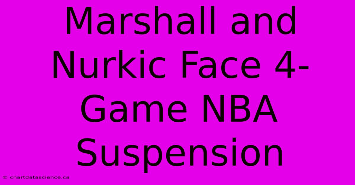 Marshall And Nurkic Face 4-Game NBA Suspension