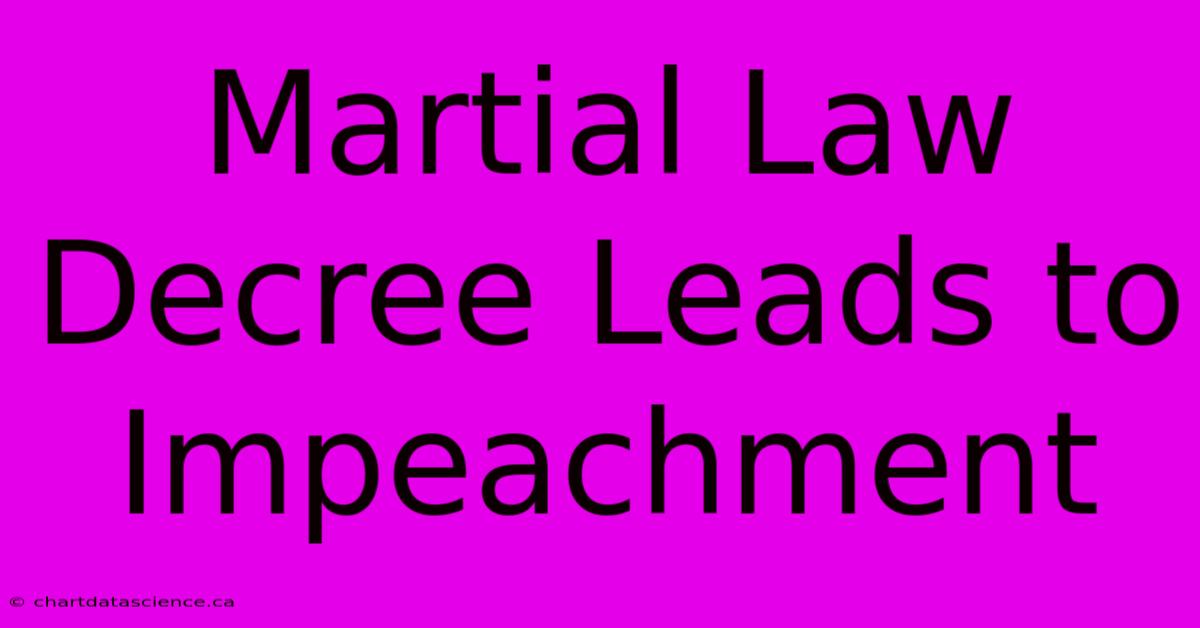 Martial Law Decree Leads To Impeachment