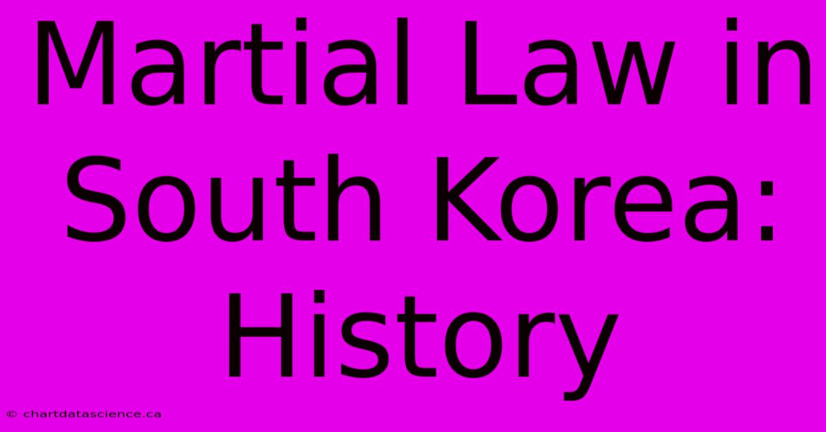 Martial Law In South Korea: History