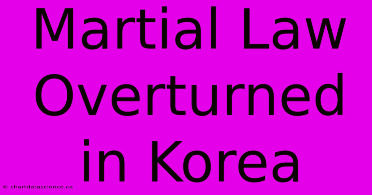 Martial Law Overturned In Korea