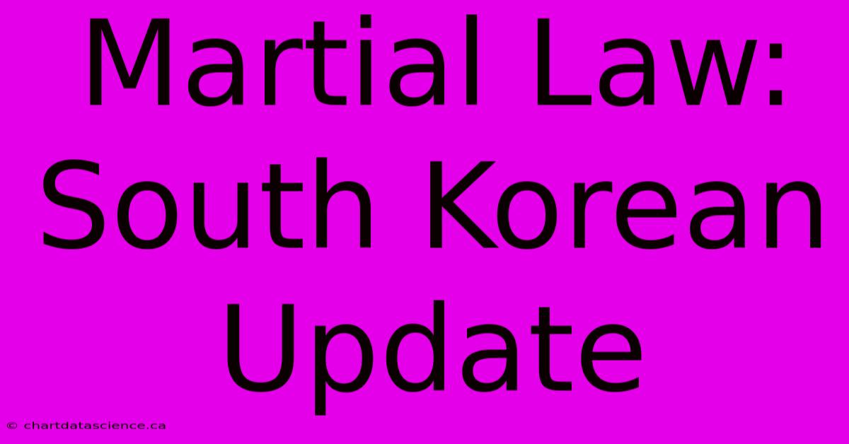 Martial Law: South Korean Update