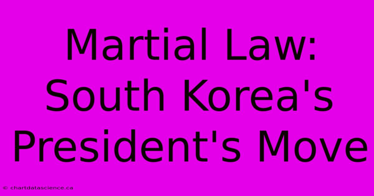 Martial Law: South Korea's President's Move