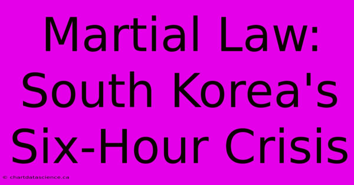 Martial Law: South Korea's Six-Hour Crisis