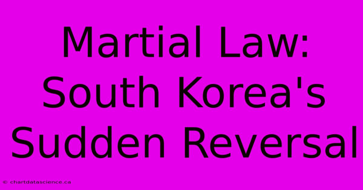 Martial Law: South Korea's Sudden Reversal