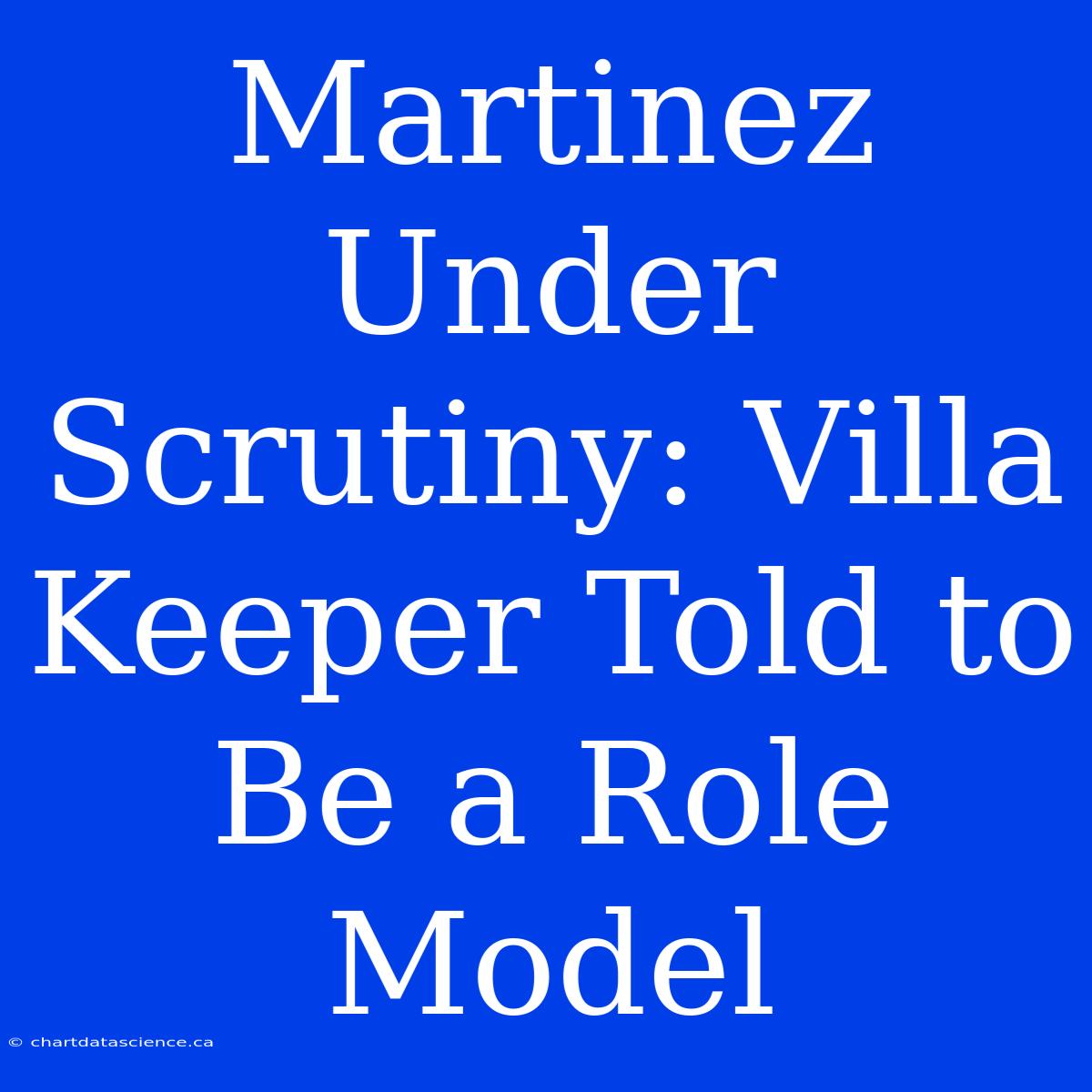 Martinez Under Scrutiny: Villa Keeper Told To Be A Role Model