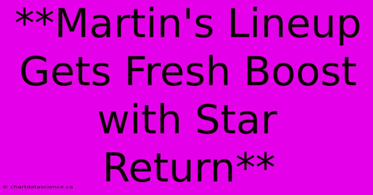 **Martin's Lineup Gets Fresh Boost With Star Return**