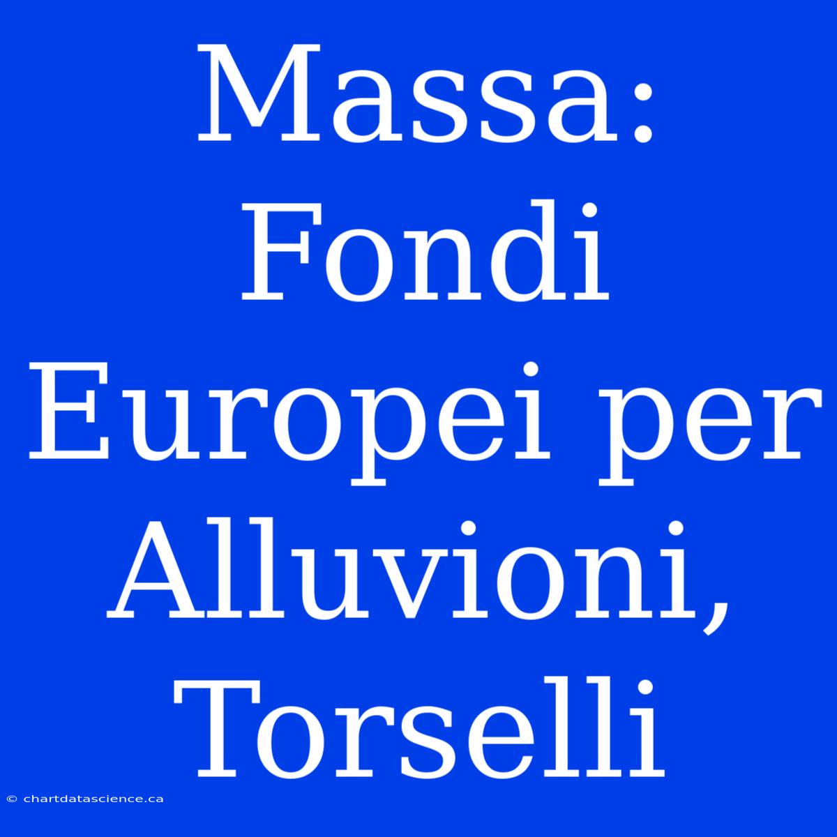 Massa: Fondi Europei Per Alluvioni, Torselli