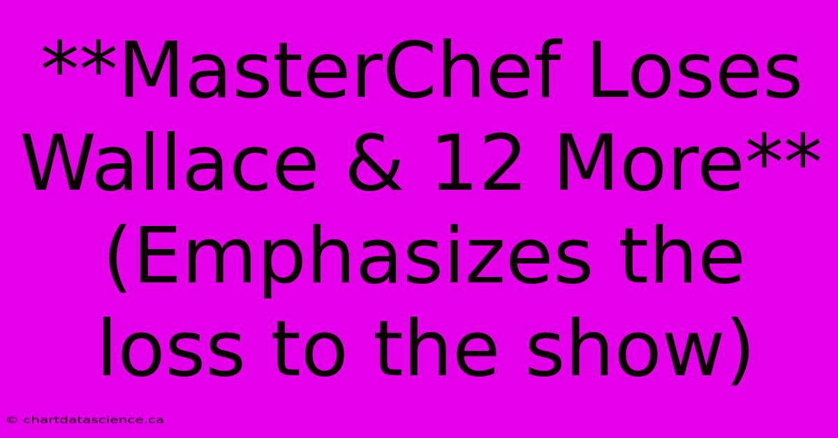 **MasterChef Loses Wallace & 12 More** (Emphasizes The Loss To The Show)