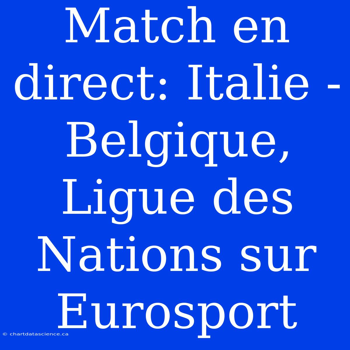 Match En Direct: Italie - Belgique, Ligue Des Nations Sur Eurosport