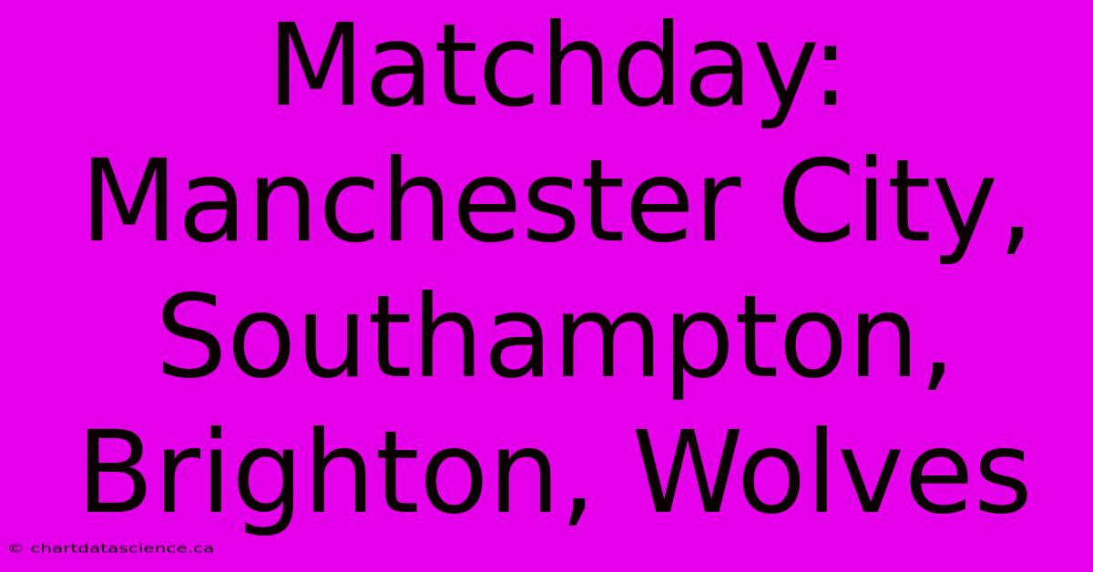 Matchday: Manchester City, Southampton, Brighton, Wolves