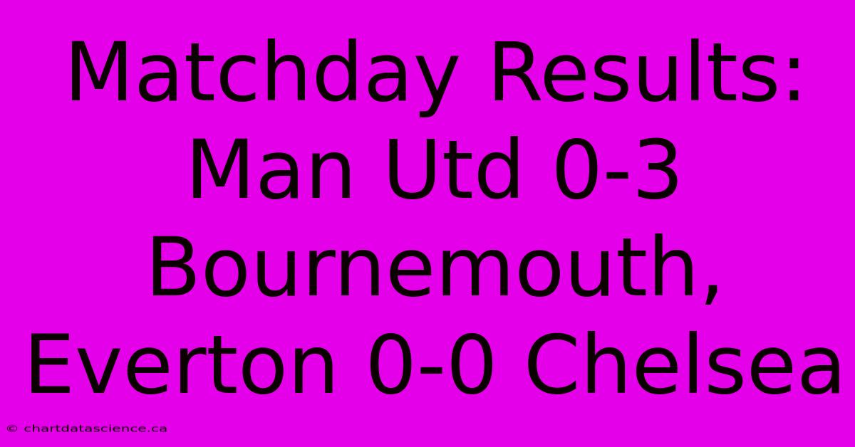 Matchday Results: Man Utd 0-3 Bournemouth, Everton 0-0 Chelsea