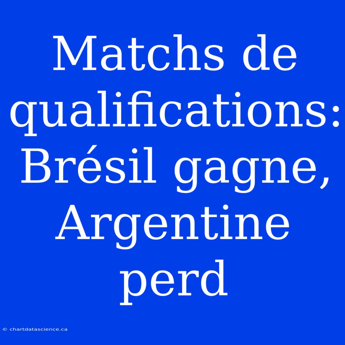 Matchs De Qualifications: Brésil Gagne, Argentine Perd