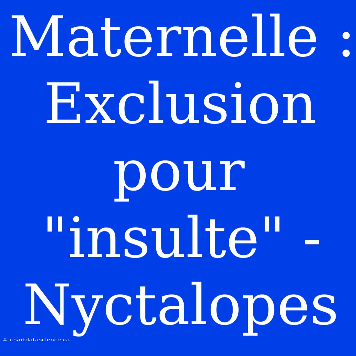 Maternelle : Exclusion Pour 