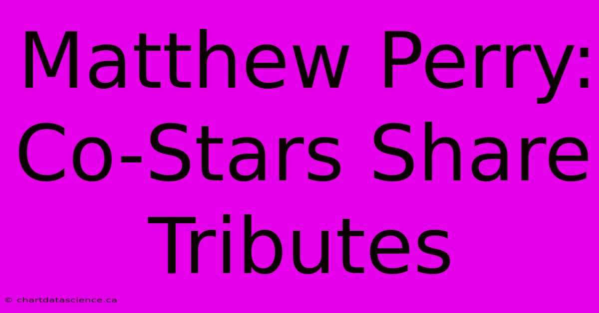 Matthew Perry: Co-Stars Share Tributes 