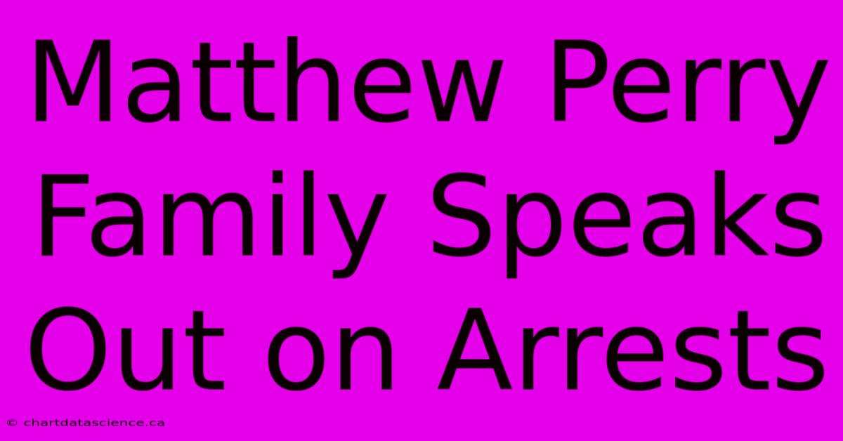 Matthew Perry Family Speaks Out On Arrests