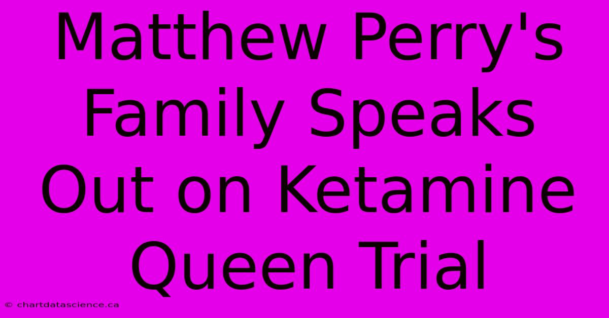 Matthew Perry's Family Speaks Out On Ketamine Queen Trial