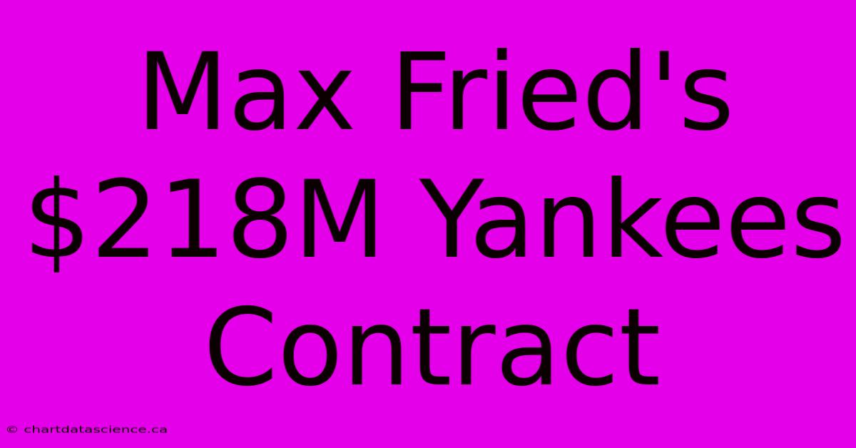 Max Fried's $218M Yankees Contract