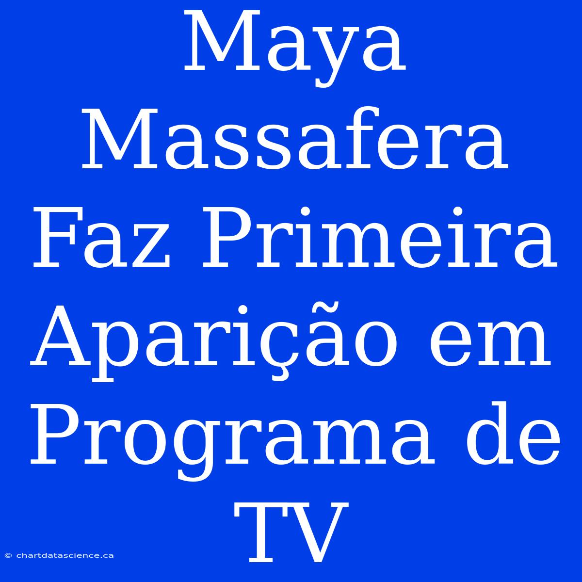 Maya Massafera Faz Primeira Aparição Em Programa De TV